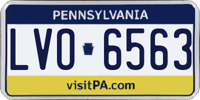 PA license plate LVO6563