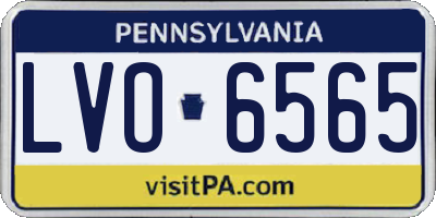 PA license plate LVO6565