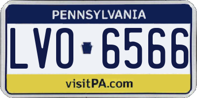 PA license plate LVO6566