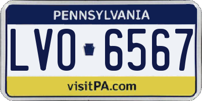 PA license plate LVO6567