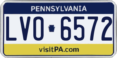 PA license plate LVO6572