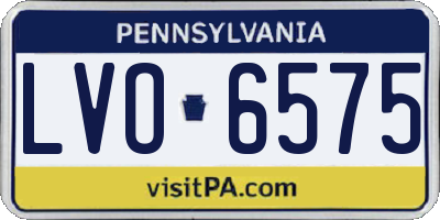 PA license plate LVO6575