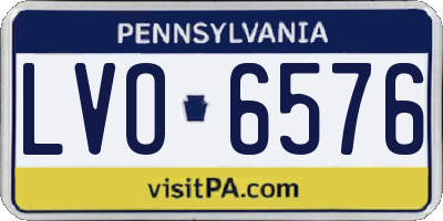 PA license plate LVO6576