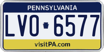 PA license plate LVO6577