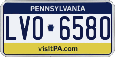 PA license plate LVO6580