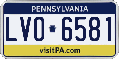 PA license plate LVO6581