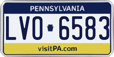 PA license plate LVO6583