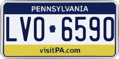 PA license plate LVO6590