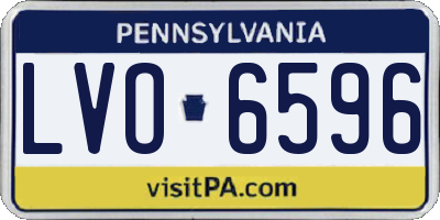 PA license plate LVO6596