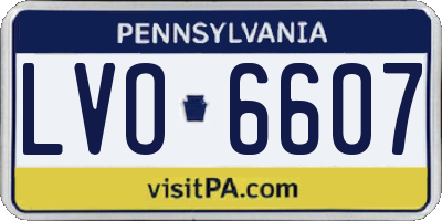 PA license plate LVO6607