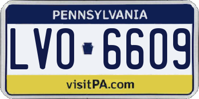 PA license plate LVO6609