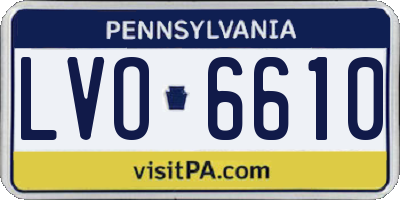 PA license plate LVO6610