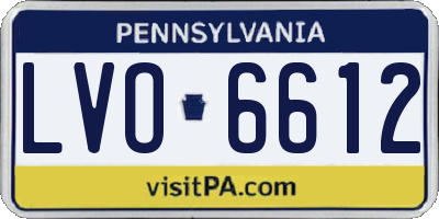 PA license plate LVO6612