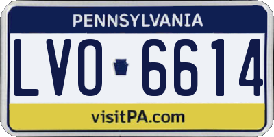 PA license plate LVO6614