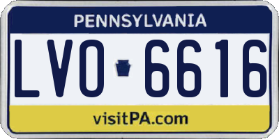 PA license plate LVO6616