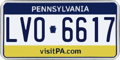PA license plate LVO6617