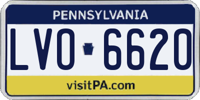 PA license plate LVO6620