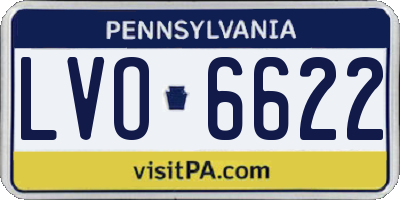 PA license plate LVO6622