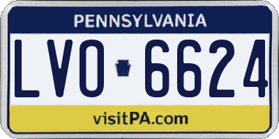 PA license plate LVO6624