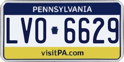 PA license plate LVO6629