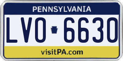 PA license plate LVO6630