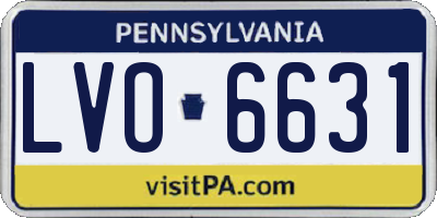 PA license plate LVO6631