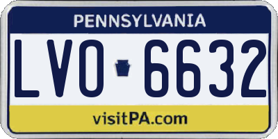 PA license plate LVO6632