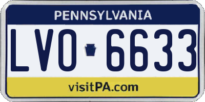 PA license plate LVO6633