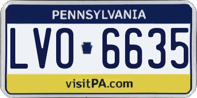 PA license plate LVO6635