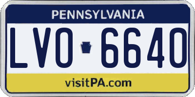 PA license plate LVO6640
