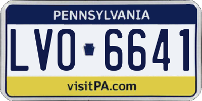 PA license plate LVO6641