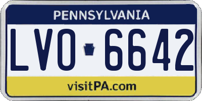 PA license plate LVO6642
