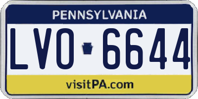 PA license plate LVO6644