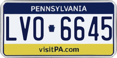 PA license plate LVO6645