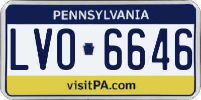 PA license plate LVO6646