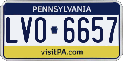 PA license plate LVO6657