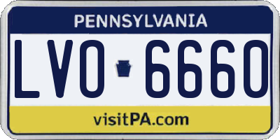PA license plate LVO6660