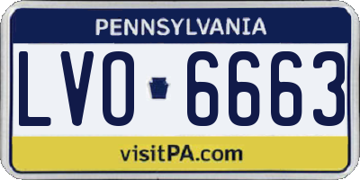PA license plate LVO6663