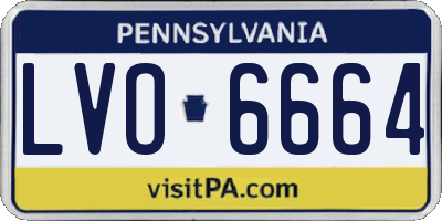PA license plate LVO6664