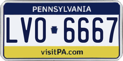 PA license plate LVO6667