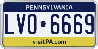 PA license plate LVO6669