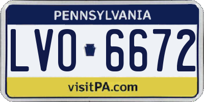 PA license plate LVO6672