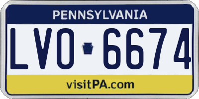 PA license plate LVO6674