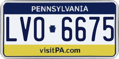 PA license plate LVO6675