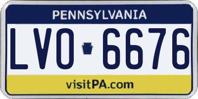 PA license plate LVO6676