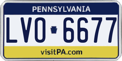 PA license plate LVO6677