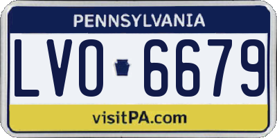 PA license plate LVO6679