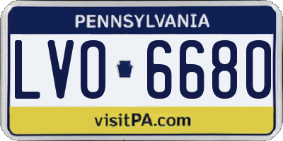 PA license plate LVO6680