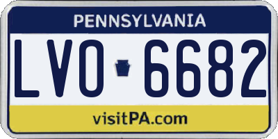 PA license plate LVO6682