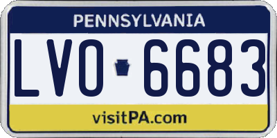 PA license plate LVO6683